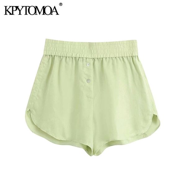 women chic fashion buttons decorative loose shorts vintage high elastic waist female short pants pantalones cortos 210421, White;black
women chic fashion buttons decorative loose shorts vintage high elastic waist female short pants pantalones cortos 210421, White;black