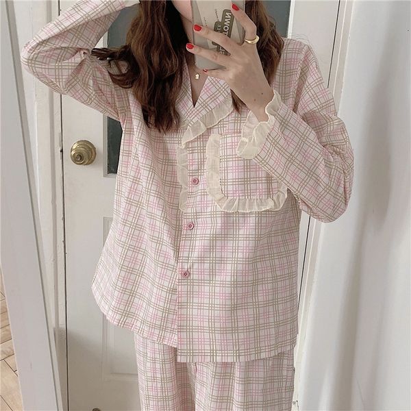 sleepwear autumn ruffle lattice lovely cardigan long sleeve trousers cotton home wear set women sweet lapel pajamas, Black;red
sleepwear autumn ruffle lattice lovely cardigan long sleeve trousers cotton home wear set women sweet lapel pajamas, Black;red
