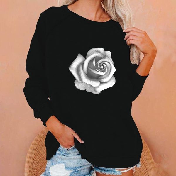 women's hoodies & sweatshirts 2021 ladies casual rose long sleeve female printing pullover round neck loose comfortable autumn clothes, Black
women's hoodies & sweatshirts 2021 ladies casual rose long sleeve female printing pullover round neck loose comfortable autumn clothes, Black