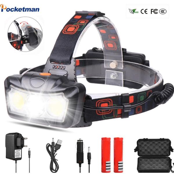 pocketman t6+2cob headlamp usb rechargeable headlight 18650 camping light waterproof head lantern for hiking headlamps
pocketman t6+2cob headlamp usb rechargeable headlight 18650 camping light waterproof head lantern for hiking headlamps
