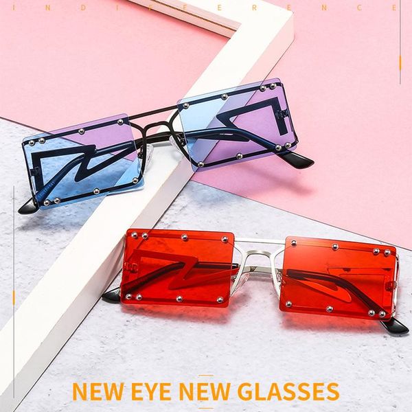sunglasses fashion rectangle women vintage rimless clear ocean lens eyewear men rivet decoration sun glasses shades uv400, White;black
sunglasses fashion rectangle women vintage rimless clear ocean lens eyewear men rivet decoration sun glasses shades uv400, White;black