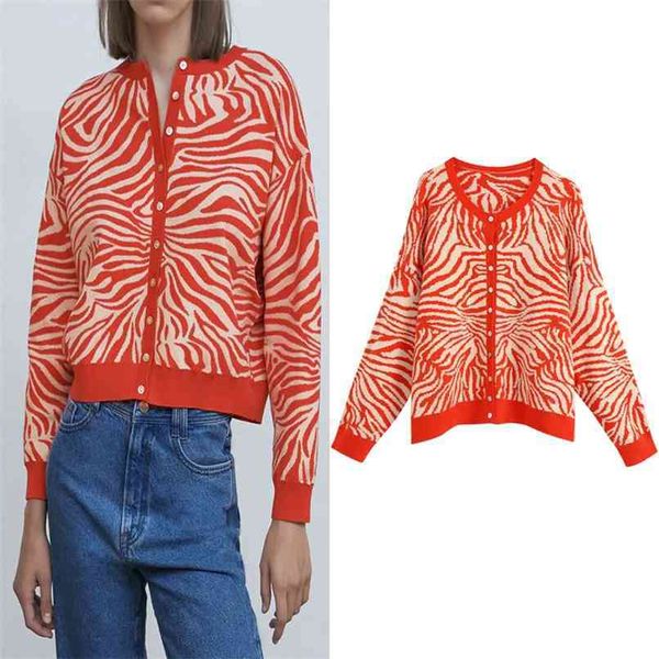 women autumn knit animal print jacket o-neck long sleeve coat front button closure vintage high street outwear 210524, Black;brown
women autumn knit animal print jacket o-neck long sleeve coat front button closure vintage high street outwear 210524, Black;brown