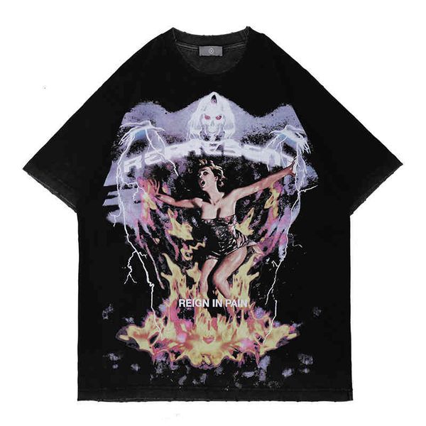 men's t-shirts spring and summer fashion brand lightning skull print washed old loose short sleeve t-shirt men 27ab, White;black
men's t-shirts spring and summer fashion brand lightning skull print washed old loose short sleeve t-shirt men 27ab, White;black