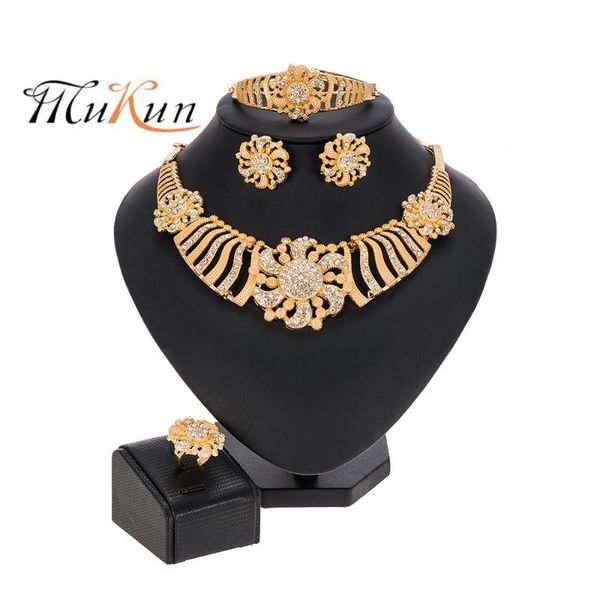 earrings & necklace african dubai fashion jewelry sets bride big flower shape crystal earring ring charm women bracelet for, Silver
earrings & necklace african dubai fashion jewelry sets bride big flower shape crystal earring ring charm women bracelet for, Silver