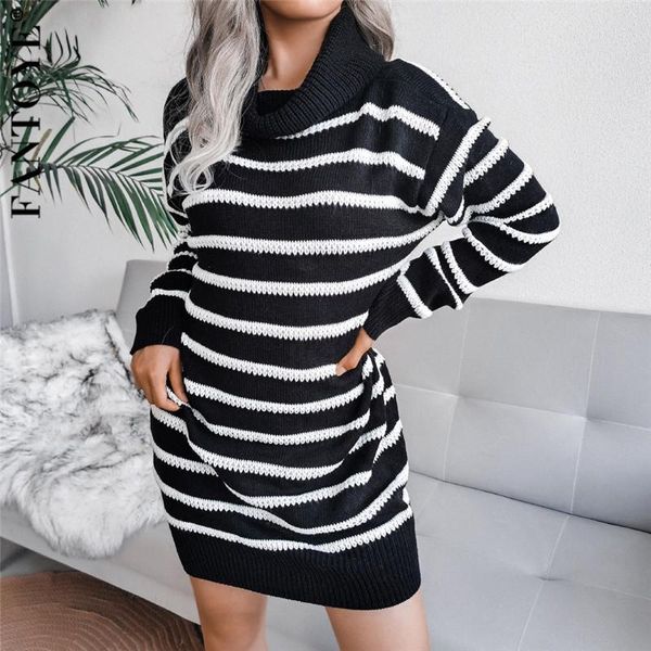 casual dresses fantoye autumn knitted striped turtleneck women sweater dress black long sleeve basic winter fashion clothes, Black;gray
casual dresses fantoye autumn knitted striped turtleneck women sweater dress black long sleeve basic winter fashion clothes, Black;gray