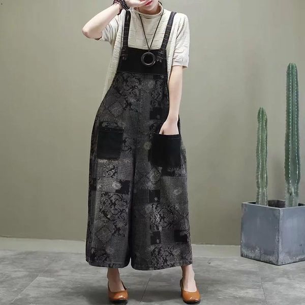 women's jumpsuits & rompers printed denim overalls loose large size was thin retro casual wide leg pants girl jumpsuit, Black;white
women's jumpsuits & rompers printed denim overalls loose large size was thin retro casual wide leg pants girl jumpsuit, Black;white
