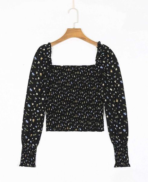 women's blouses & shirts vintage floral print chiffon crop shirt women square neck elastic ruched body slim fit blouse f dz2z, White
women's blouses & shirts vintage floral print chiffon crop shirt women square neck elastic ruched body slim fit blouse f dz2z, White