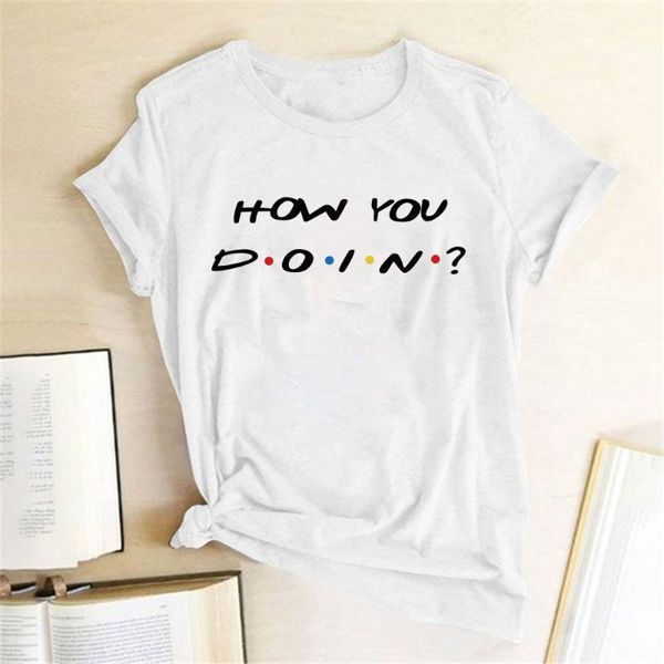 femme gaphic women clothes ropa de verano mujer how you doin print t-shirt fashion short sleeve summer tee shirt women's, White
femme gaphic women clothes ropa de verano mujer how you doin print t-shirt fashion short sleeve summer tee shirt women's, White