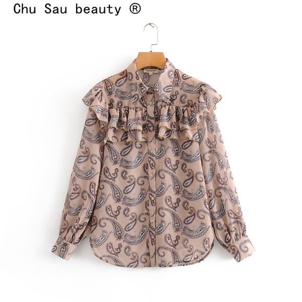 chu sau beauty fashion blogger style printed blouses women boho ruffles single breasted shirts female camisa de moda 210508, White
chu sau beauty fashion blogger style printed blouses women boho ruffles single breasted shirts female camisa de moda 210508, White