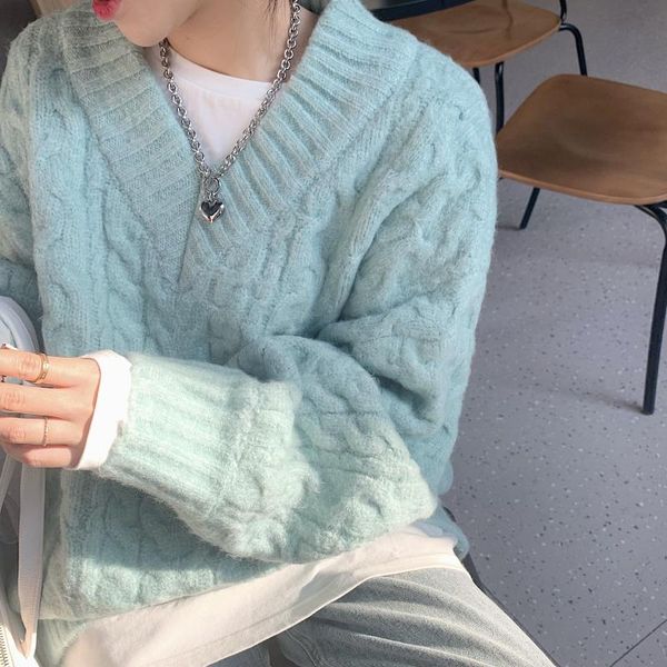 women's sweaters thick knitted korean style fashion pullovers for ladies autumn winter 2021 clothing sweater blouse female coat, White;black
women's sweaters thick knitted korean style fashion pullovers for ladies autumn winter 2021 clothing sweater blouse female coat, White;black