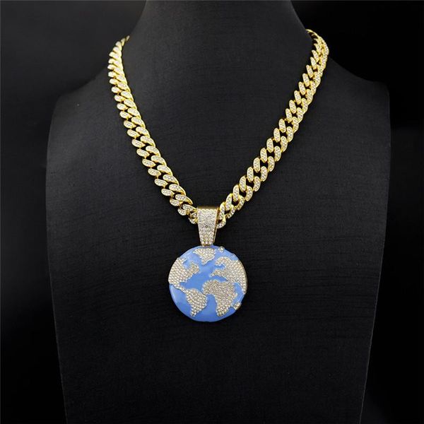 pendant necklaces iced out blue earth bling cubic zircon necklace for men fashion hip hop party jewelry with 13mm miami cuban chain, Silver
pendant necklaces iced out blue earth bling cubic zircon necklace for men fashion hip hop party jewelry with 13mm miami cuban chain, Silver