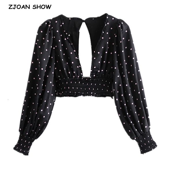 women's blouses & shirts 2021 long sleeve polka dot print pleated ruched cropped shirt black women deep v neck backless slim, White
women's blouses & shirts 2021 long sleeve polka dot print pleated ruched cropped shirt black women deep v neck backless slim, White