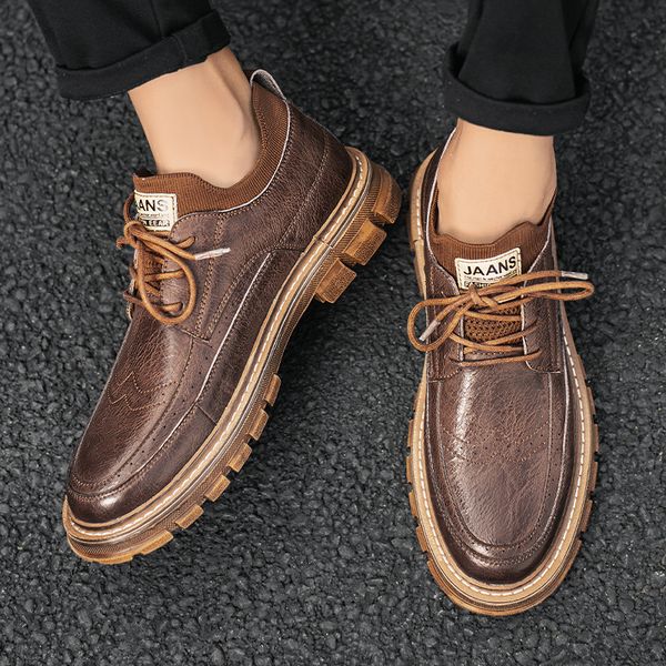 class ii small martin boots autumn and winter casual leather british style round head men's tooling shoes, Black
class ii small martin boots autumn and winter casual leather british style round head men's tooling shoes, Black