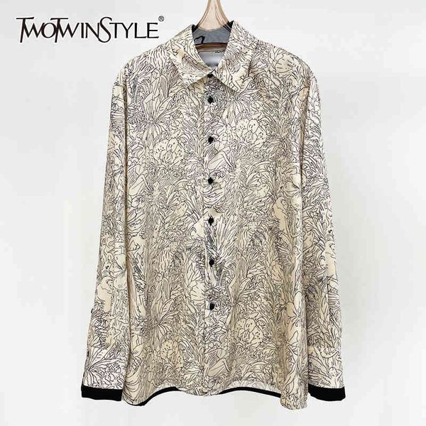 vintage print shirt for women lapel long sleeve hit color casual blouse female fashion new clothing spring 210428, White
vintage print shirt for women lapel long sleeve hit color casual blouse female fashion new clothing spring 210428, White
