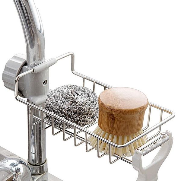 stainless steel kitchen faucet sponge holder sink organizer creative drainer storage rack adjustable tools accessories hooks & rails
stainless steel kitchen faucet sponge holder sink organizer creative drainer storage rack adjustable tools accessories hooks & rails