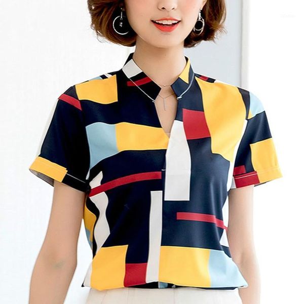 fashion woman blouses 2021 short sleeve chiffon women blouse shirt striped v-neck office and women's & shirts, White
fashion woman blouses 2021 short sleeve chiffon women blouse shirt striped v-neck office and women's & shirts, White