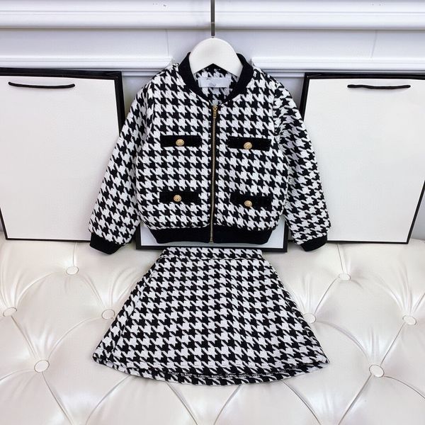 fashion girls clothing sets plaid dress zipper jacket 2 piece set luxury autumn and winter, White
fashion girls clothing sets plaid dress zipper jacket 2 piece set luxury autumn and winter, White