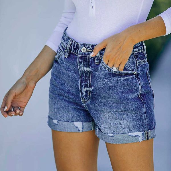 jeans 2021 perforated cuffed high stretch denim shorts women's dark light, Blue
jeans 2021 perforated cuffed high stretch denim shorts women's dark light, Blue