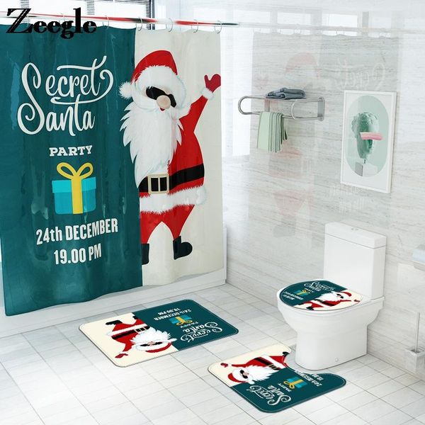 bath mats christmas style santa claus print polyester waterproof shower curtain and mat set toilet u-shaped foot bathroom rug
bath mats christmas style santa claus print polyester waterproof shower curtain and mat set toilet u-shaped foot bathroom rug