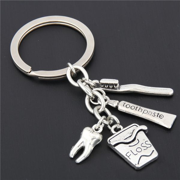 10pctoothbrush floss toothpaste tooth key holder dental hygienist keychains decorative backpack pendant keyring, Silver
10pctoothbrush floss toothpaste tooth key holder dental hygienist keychains decorative backpack pendant keyring, Silver