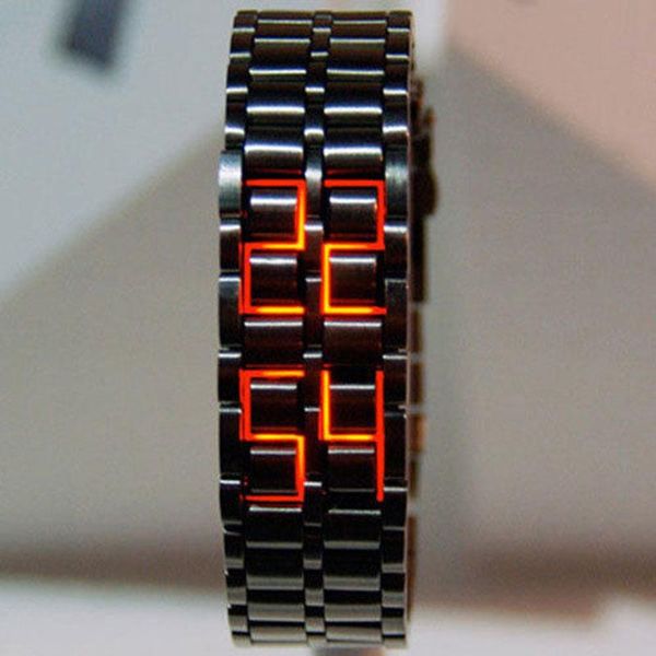 wristwatches fashion black full metal digital lava wrist watch men red/blue led display men's watches gifts for male boy sport creative, Slivery;brown
wristwatches fashion black full metal digital lava wrist watch men red/blue led display men's watches gifts for male boy sport creative, Slivery;brown