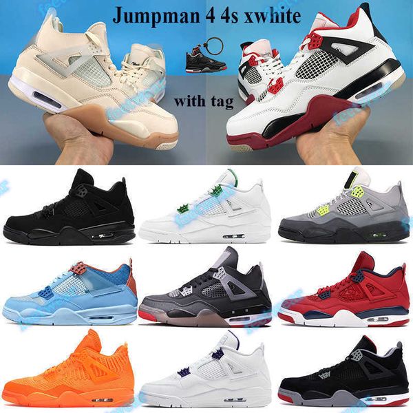 new4 4s xwhite jumpman white x sail black cat fire red 2021 basketball shoes metallic green se neon sneakers trainers with keychain
new4 4s xwhite jumpman white x sail black cat fire red 2021 basketball shoes metallic green se neon sneakers trainers with keychain