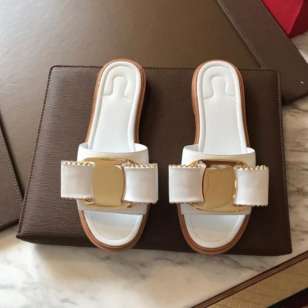 women's shoes summer house slippers genuine leather flat metal butterfly knot designer ladies, Black
women's shoes summer house slippers genuine leather flat metal butterfly knot designer ladies, Black