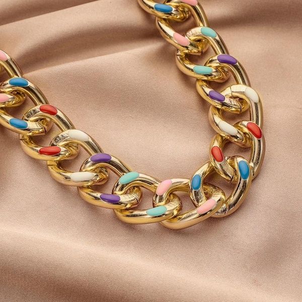 chokers minar stylish rainbow chunky cuban chain necklace for women gold color alloy hollow curb chains necklaces pendientes, Golden;silver
chokers minar stylish rainbow chunky cuban chain necklace for women gold color alloy hollow curb chains necklaces pendientes, Golden;silver