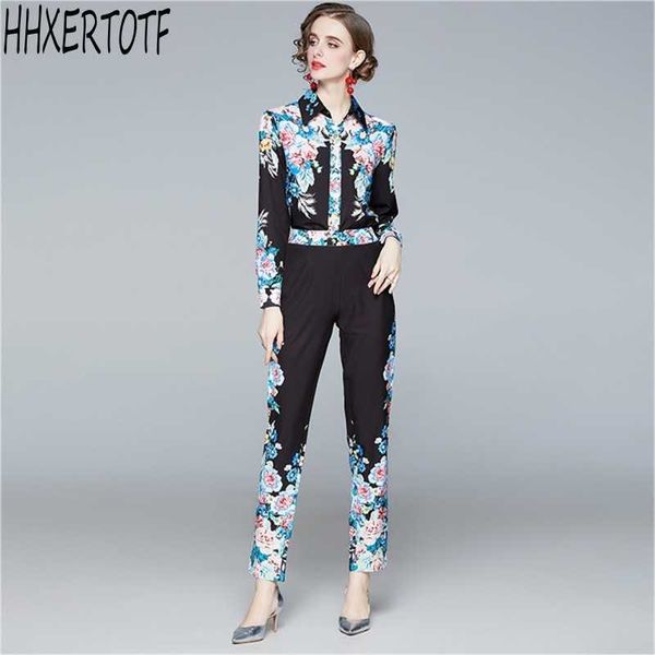 autumn fashion designer runway suit set women's long sleeve vintage print + pants two piece sets 210531, White
autumn fashion designer runway suit set women's long sleeve vintage print + pants two piece sets 210531, White