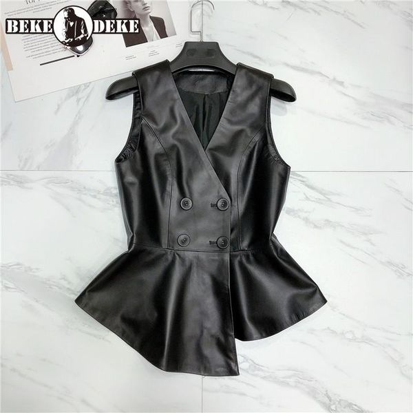 women's vests designer ol 100% genuine leather vest women slim double breasted short waistcoat v-neck party lady sheepskin sleeveless j, Black;white
women's vests designer ol 100% genuine leather vest women slim double breasted short waistcoat v-neck party lady sheepskin sleeveless j, Black;white