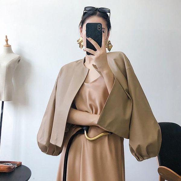 women's jackets leather short 2021 autumn winter korean locomotive sheep jacket, Black;brown
women's jackets leather short 2021 autumn winter korean locomotive sheep jacket, Black;brown