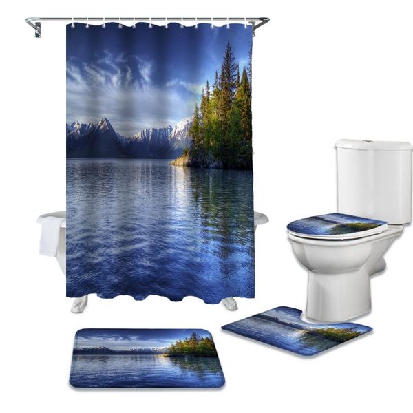 shower curtains blue lake green forest mountain print curtain carpet cover toilet bath mat pad set bathroom home decor
shower curtains blue lake green forest mountain print curtain carpet cover toilet bath mat pad set bathroom home decor