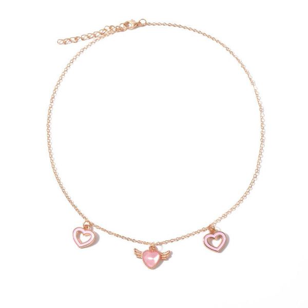 chains korean cute enamel heart angle wing choker pendant chain gold color necklace for women fashion jewelry gift, Silver
chains korean cute enamel heart angle wing choker pendant chain gold color necklace for women fashion jewelry gift, Silver
