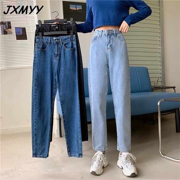 women's high waist jeans straight leg jeans bottom retro streetwear fashion plus size ladies dress blue black spring 4xl 210412
women's high waist jeans straight leg jeans bottom retro streetwear fashion plus size ladies dress blue black spring 4xl 210412