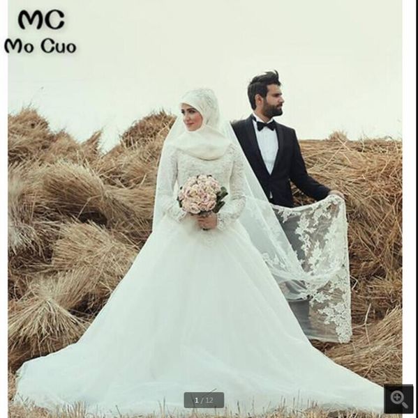 vintage dubai arabic muslim wedding dress hijab long sleeve robe de mariage modest bride dresses high neckline with sashes princess puffy br, White
vintage dubai arabic muslim wedding dress hijab long sleeve robe de mariage modest bride dresses high neckline with sashes princess puffy br, White