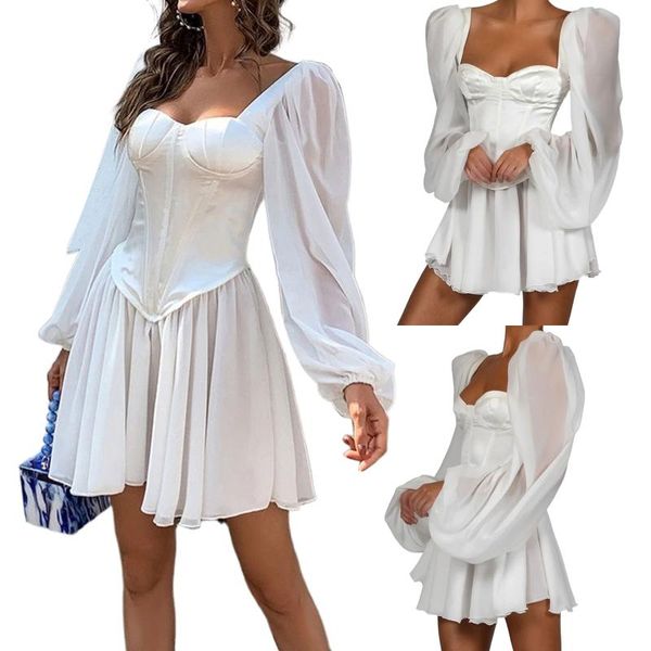 casual dresses female dresses, summer solid color square neck long balloon sleeve for girls,summer women's dress 2021, Black;gray
casual dresses female dresses, summer solid color square neck long balloon sleeve for girls,summer women's dress 2021, Black;gray