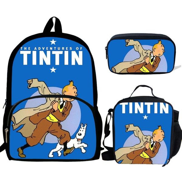 3pcs/set tintin printed school bags backpack teenagers boys&girls bookbag mochila casual
3pcs/set tintin printed school bags backpack teenagers boys&girls bookbag mochila casual