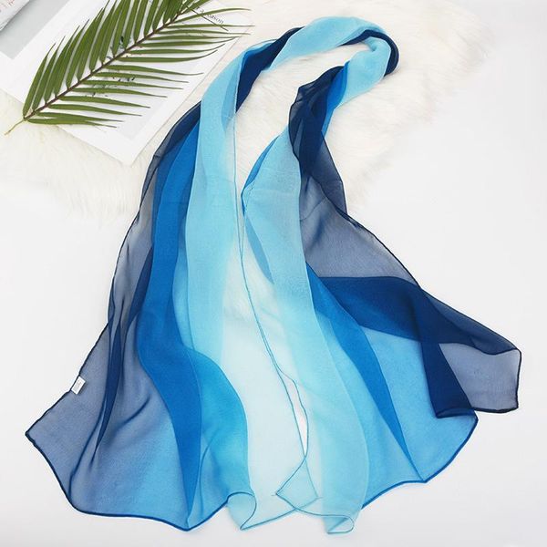 scarves georgette multi-color beautiful scarf, girls training catwalk show silk body etiquette gradually dancing scarf, Blue;gray
scarves georgette multi-color beautiful scarf, girls training catwalk show silk body etiquette gradually dancing scarf, Blue;gray