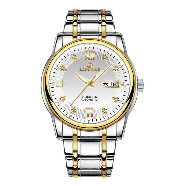 wristwatches genuine laogeshi calendar watch men's fashion waterproof automatic mechanical men, Slivery;brown
wristwatches genuine laogeshi calendar watch men's fashion waterproof automatic mechanical men, Slivery;brown