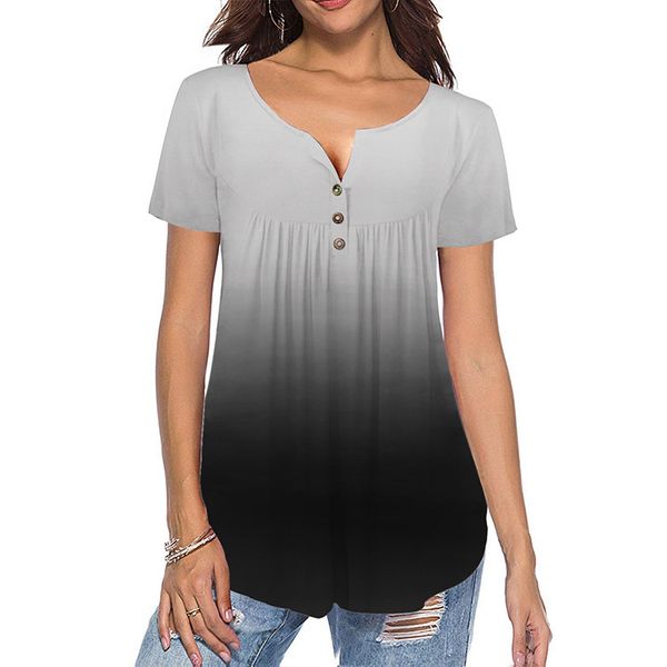 summer new thin section v-neck short sleeve gradient color t shirts women casual plus size blusas mujer de moda verano 210414, White
summer new thin section v-neck short sleeve gradient color t shirts women casual plus size blusas mujer de moda verano 210414, White