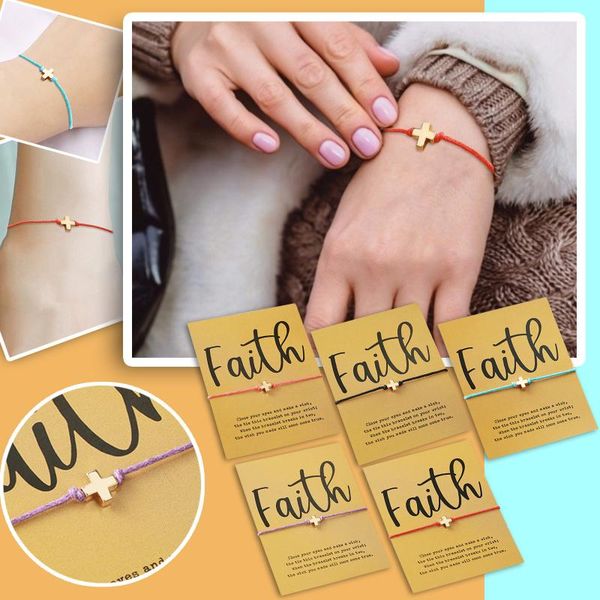 link, chain fashion bohemian couple bracelets cross pendant adjustable rope braided bracelet lucky friendship jewelry girls gifts, Black
link, chain fashion bohemian couple bracelets cross pendant adjustable rope braided bracelet lucky friendship jewelry girls gifts, Black