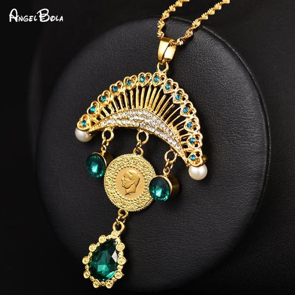 muslim fan-shaped green crystal gold coin long women charm pendant necklace islamic luxury jewelry party wedding holiday gift necklaces, Silver
muslim fan-shaped green crystal gold coin long women charm pendant necklace islamic luxury jewelry party wedding holiday gift necklaces, Silver