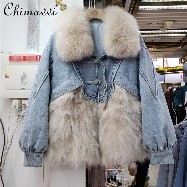 women's down & parkas 2021 winter female denim stitching fur raccoon parka coat fashion simple streetwear mid-length jeans jacket, Black
women's down & parkas 2021 winter female denim stitching fur raccoon parka coat fashion simple streetwear mid-length jeans jacket, Black