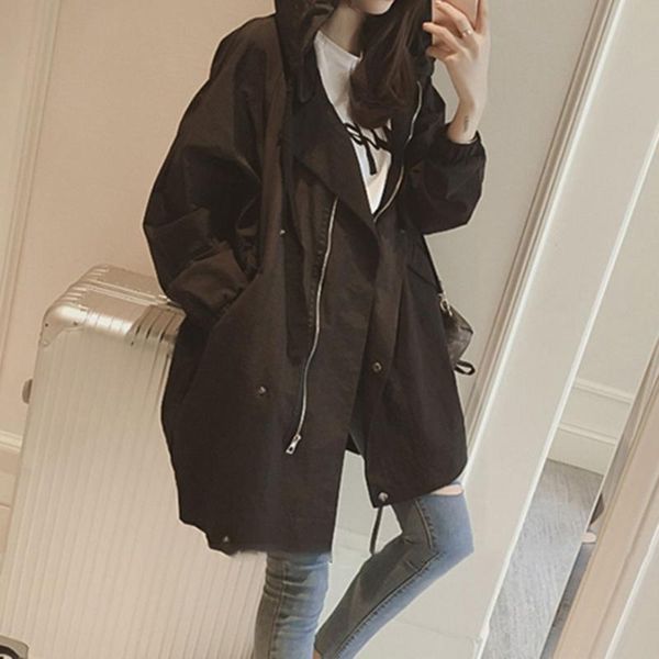 women's trench coats minimalism women coat fashion long sleeve mid-length solid loose zipper single breasted patchwork autumn winter la, Tan;black
women's trench coats minimalism women coat fashion long sleeve mid-length solid loose zipper single breasted patchwork autumn winter la, Tan;black