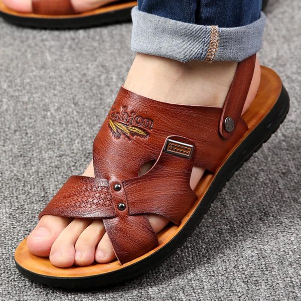 sandals 2021 summer beach shoes men hombre solid casual non-slip dual use pu ankle strap slippers calzado, Black
sandals 2021 summer beach shoes men hombre solid casual non-slip dual use pu ankle strap slippers calzado, Black
