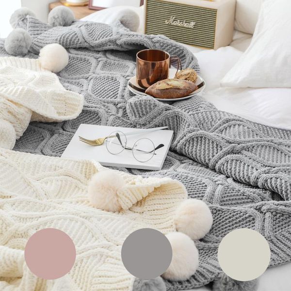 blankets soft throw blanket chic knitted with balls crochet warm bedspreads pink pompom for beds sofa
blankets soft throw blanket chic knitted with balls crochet warm bedspreads pink pompom for beds sofa