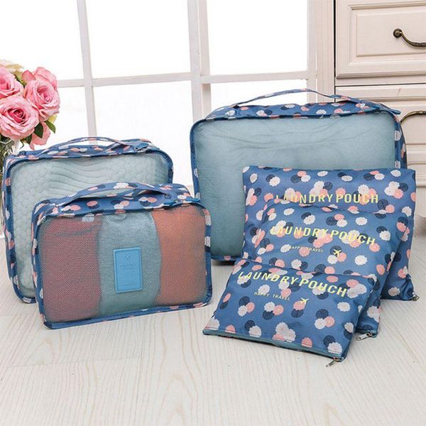 duffel bags 6pcs/set waterproof travel bag luggage clothes tidy sorting pouch portable organizer f42a