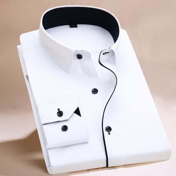 men's dress shirts 2021 long sleeve shirt men white striped twill brand clothing casual mens camisa masculina chemise homme, White;black
men's dress shirts 2021 long sleeve shirt men white striped twill brand clothing casual mens camisa masculina chemise homme, White;black