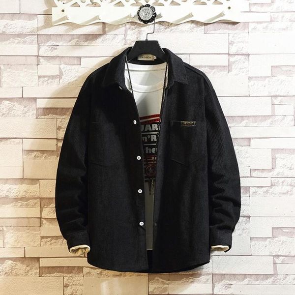 men's casual shirts 2021 fashion blouse pure color lapel corduroy long sleeve shirt leisure outwear #1010, White;black
men's casual shirts 2021 fashion blouse pure color lapel corduroy long sleeve shirt leisure outwear #1010, White;black