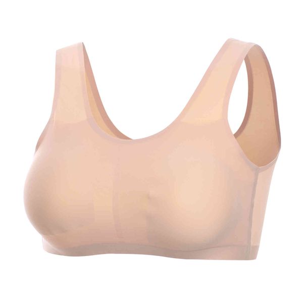 2021 ice silk traceless large bra without steel ring one piece yoga sports lingerie, Black;white 
2021 ice silk traceless large bra without steel ring one piece yoga sports lingerie, Black;white